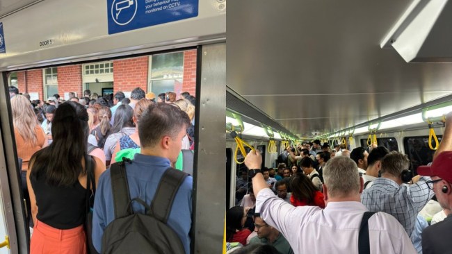 The public transport system has plunged commuters into chaos after major storms on Tuesday. Picture: X