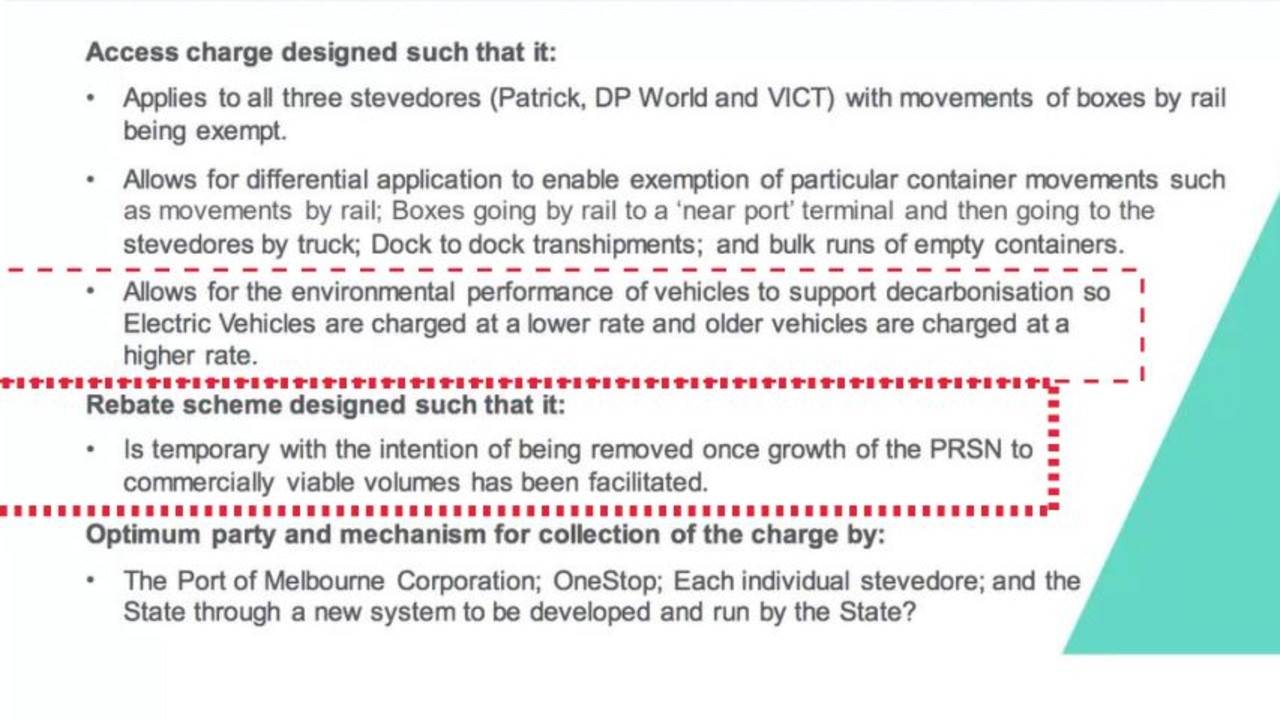 Department of Transport and Planing briefing document - extract