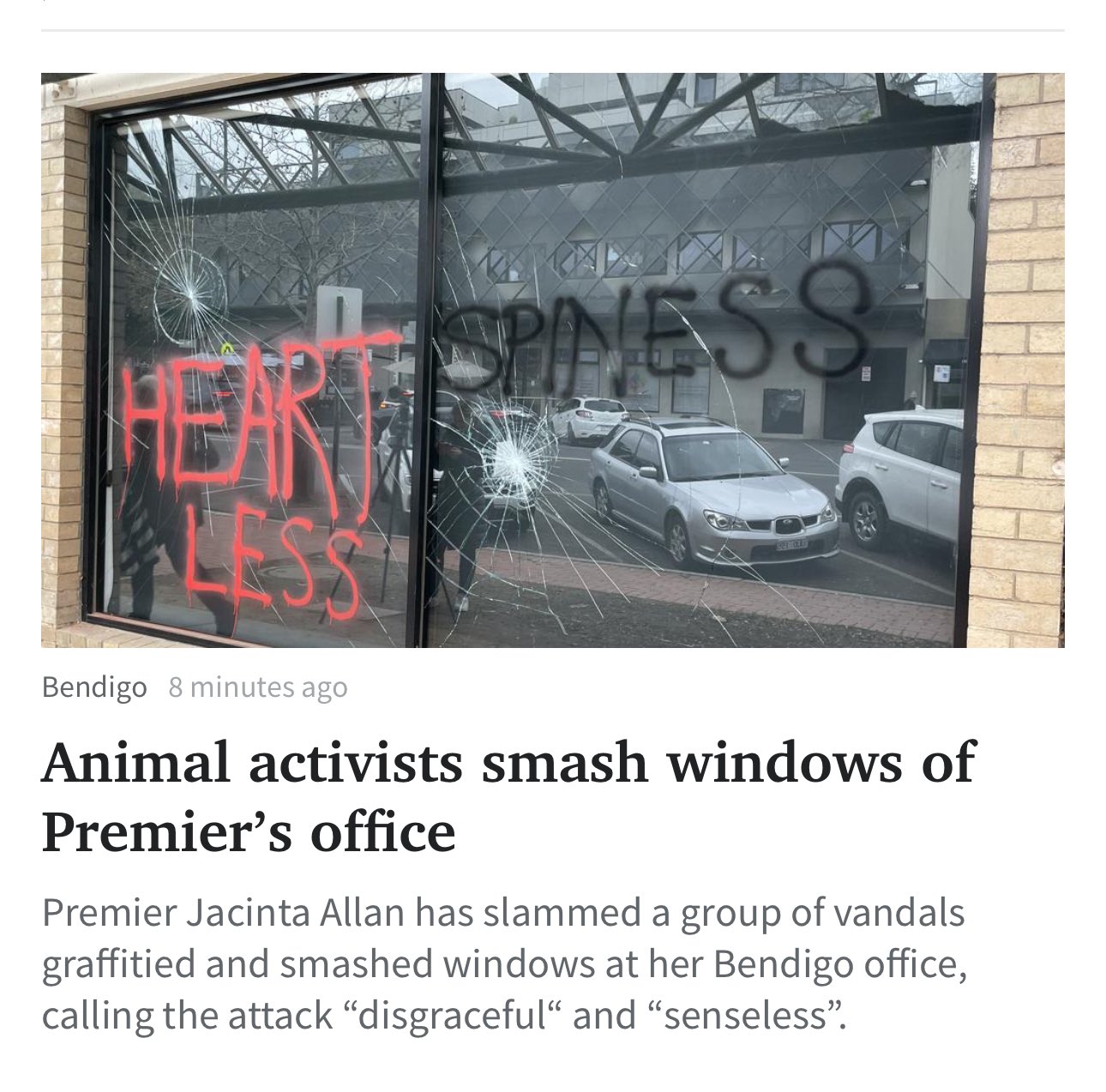 Jacinta Allan’s office vandalised